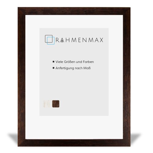 Massivholz-Bilderrahmen ARRAN Dunkelbraun verwittert 30x45 cm mit 1mm Acrylglas Antireflex