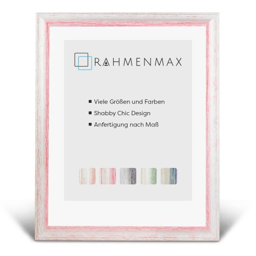 Massivholz-Bilderrahmen ATTIKA Rot-Beige 50x70 cm mit 1mm Acrylglas klar