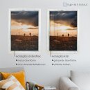 Massivholz-Bilderrahmen ATTIKA Blau-Beige 20x50 cm mit 1mm Acrylglas Antireflex