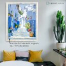 Massivholz-Bilderrahmen ATTIKA Blau-Beige 20x50 cm mit 1mm Acrylglas Antireflex