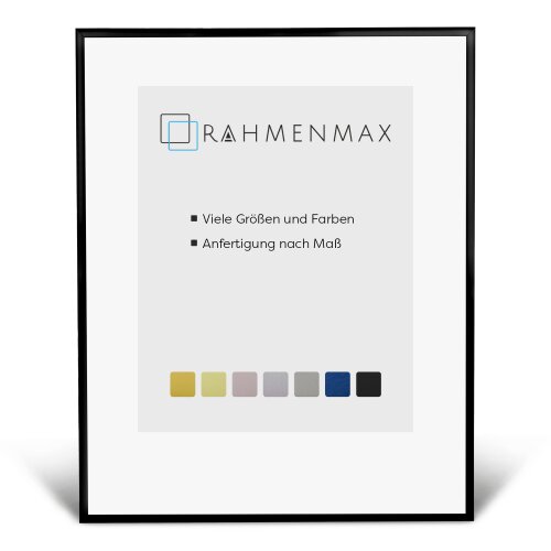 Aluminium-Bilderrahmen ALASKA Schwarz Matt 60x80 cm mit 1mm Acrylglas Antireflex