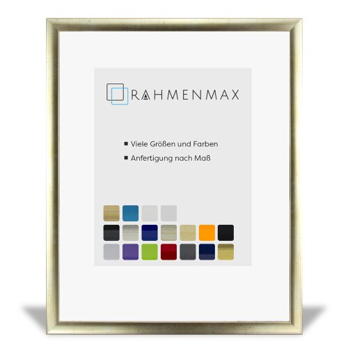 Massivholz-Bilderrahmen DAUPHINE Silber patiniert 70x100 cm mit 1mm Acrylglas Antireflex