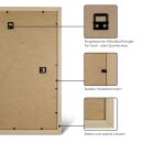 Massivholz-Bilderrahmen DAUPHINE Silber patiniert 70x100 cm mit 1mm Acrylglas Antireflex