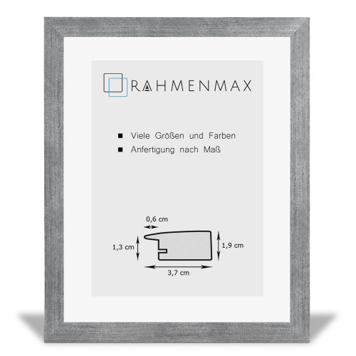 MDF-Bilderrahmen TOSKANA Grau gewischt 70 x 70 cm mit 1mm Acrylglas Antireflex