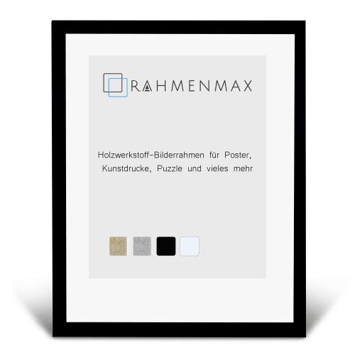 MDF-Bilderrahmen SKANE Schwarz Matt 20x25 cm Acrylglas 1mm klar