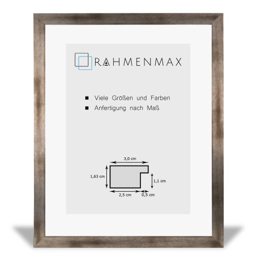 MDF-Bilderrahmen MORENA Vintage Metall 30 x 30 cm mit 1mm Acrylglas Antireflex