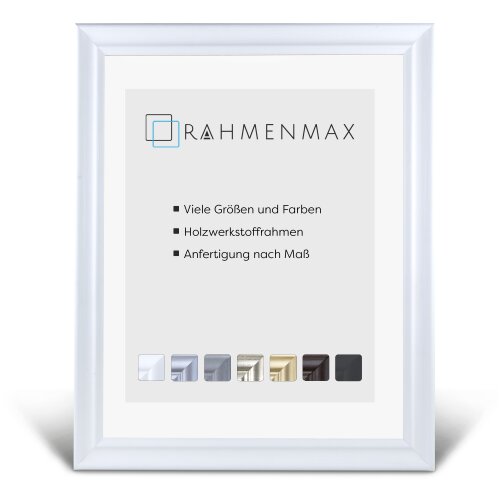 MDF-Bilderrahmen NEAPEL Wei&szlig; gemasert 20x30 cm mit 1mm Acrylglas klar